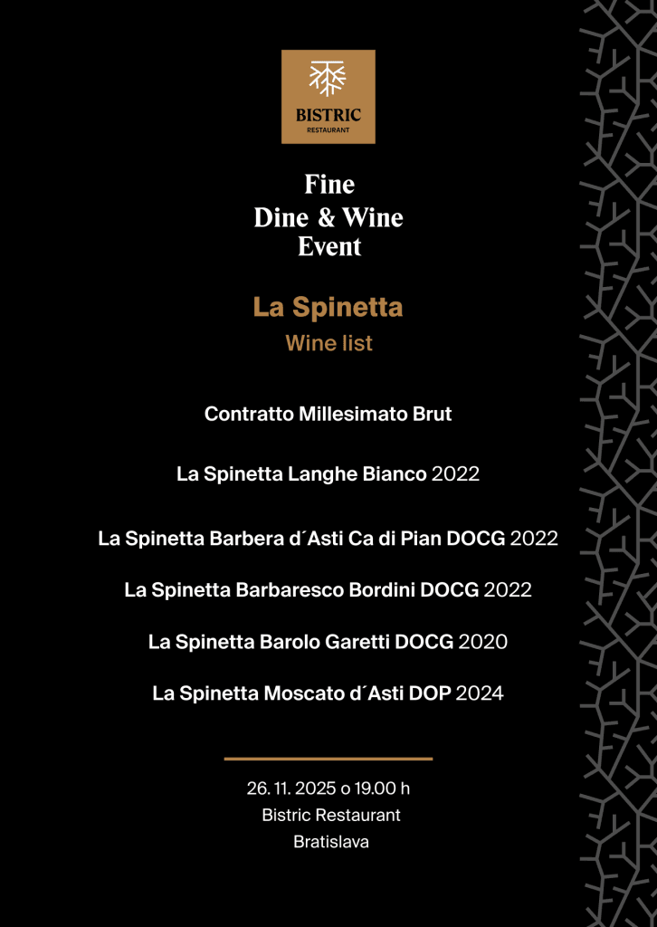 Fine Dine & Wine Event: La Spinetta - gallery - La Spinetta menu Fine Dine & Wine Event: La Spinetta - gallery - La Spinetta menu