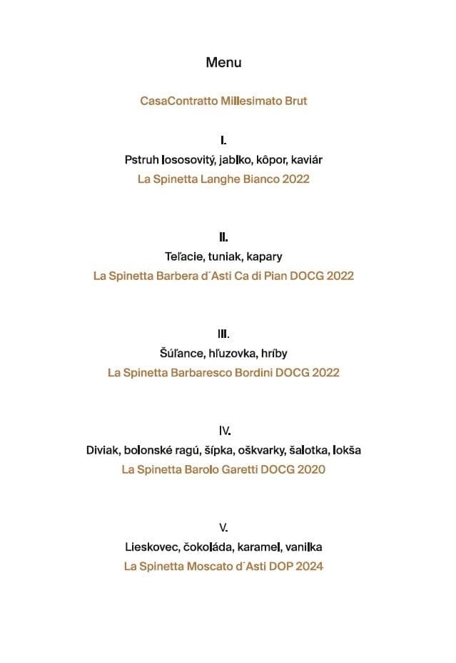 Fine Dine & Wine Event: La Spinetta - gallery - La Spinetta menu Fine Dine & Wine Event: La Spinetta - gallery - La Spinetta menu
